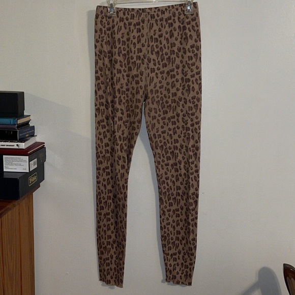 🌹ANTHROPOLOGIE LEOPARD WAFFLE LEGGINGS - Picture 3 of 8